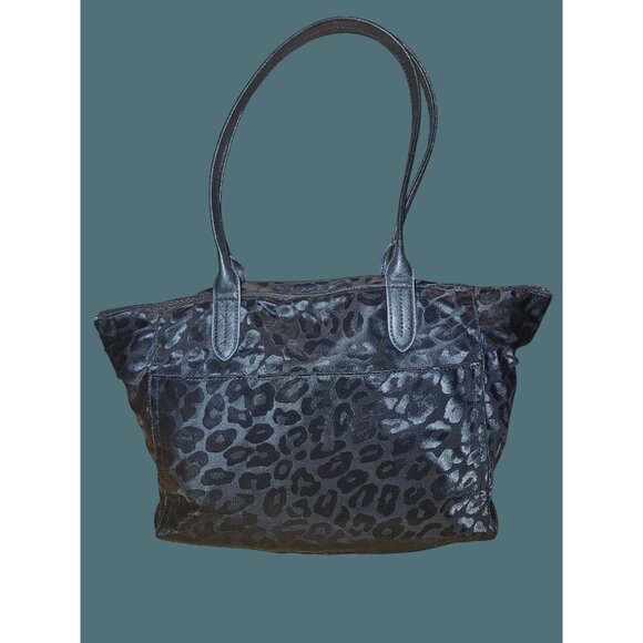 Michael Kors Kelsey Leopard Nylon Tote Shoulder Bag - Picture 2 of 16